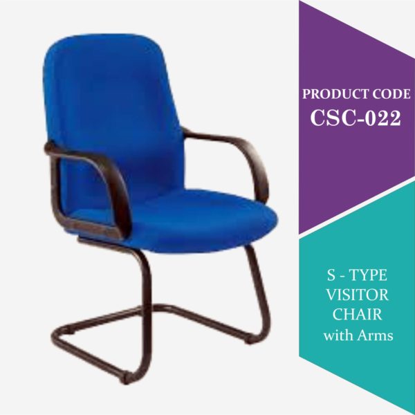 Cushioned S-type Blue chair