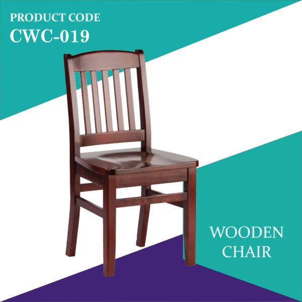 Dark Wooden Chair without Arms